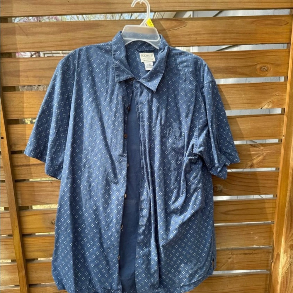 LL Bean Blue Short Sleeve Shirt